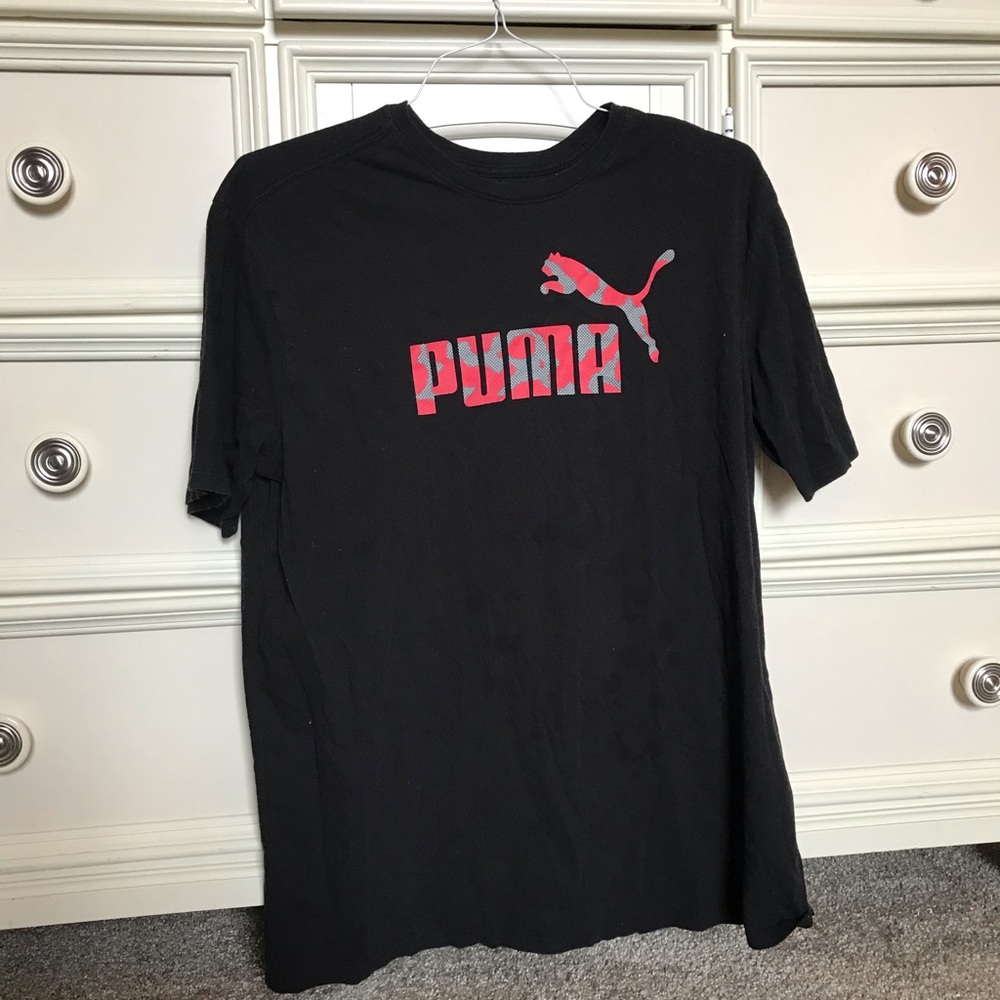red and black puma tee